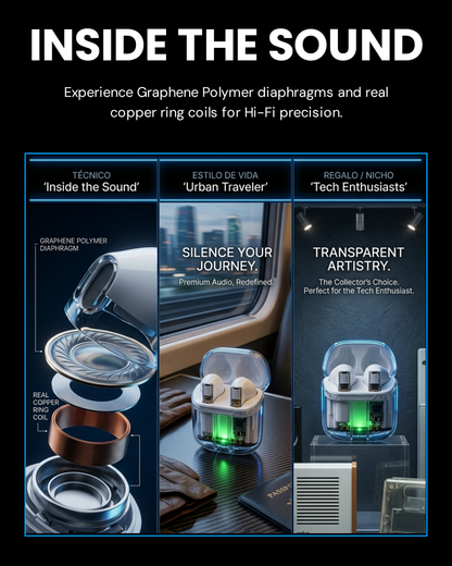 Auriculares ZŌNE Transparentes